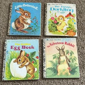 Four Little Golden Book vintage Easter Books